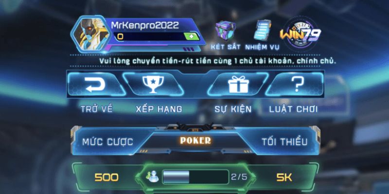 Các bước tham gia chơi poker Win79